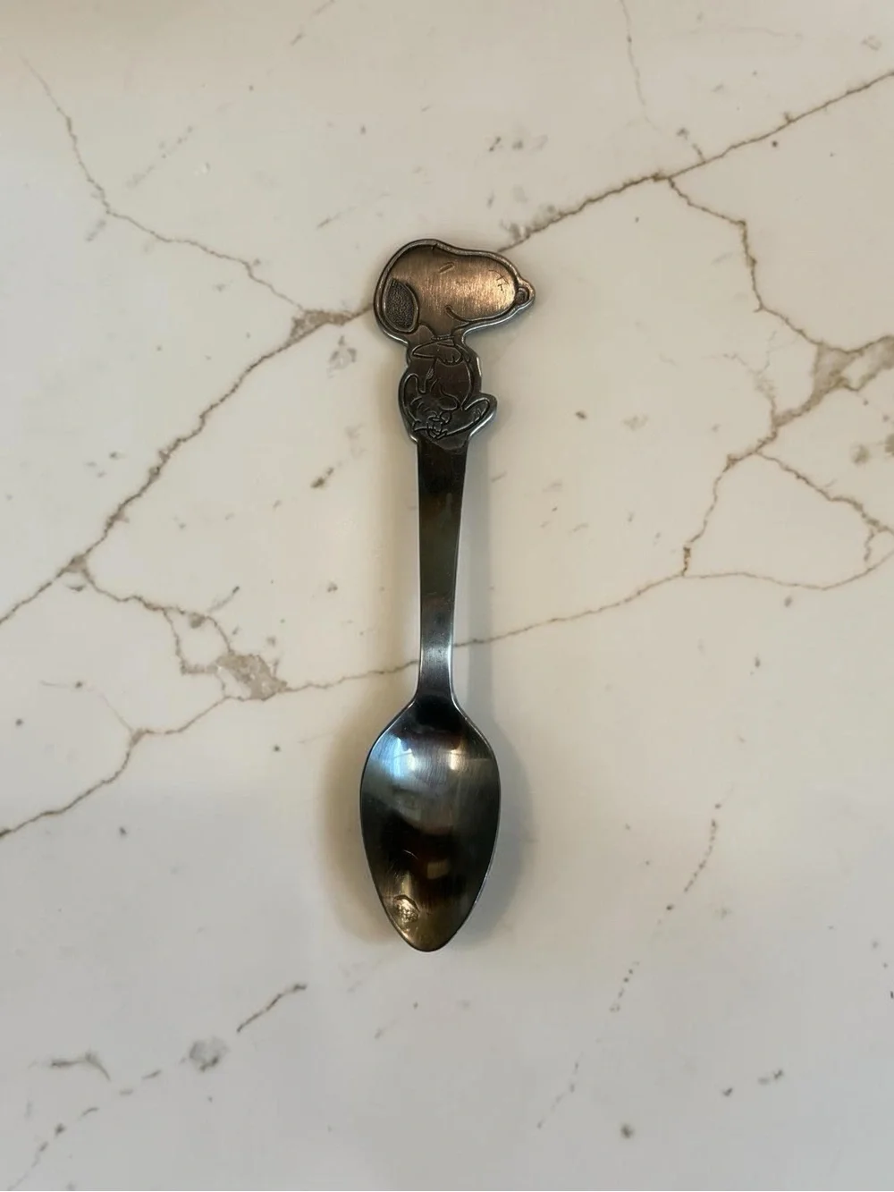vintage 1960s Danara Peanuts Snoopy baby spoon made of stainless steel #baby